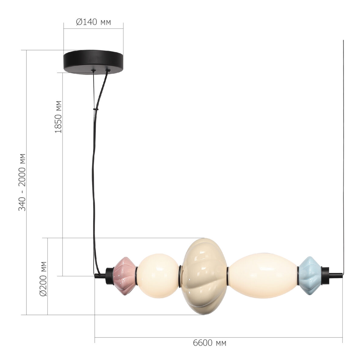 SL6134.423.01 Светильник подвесной ST-Luce черный/синий, желтый, розовый, опаловый LED 1*18W 3000K ФЛОРЕНТИНИ — изображение 4