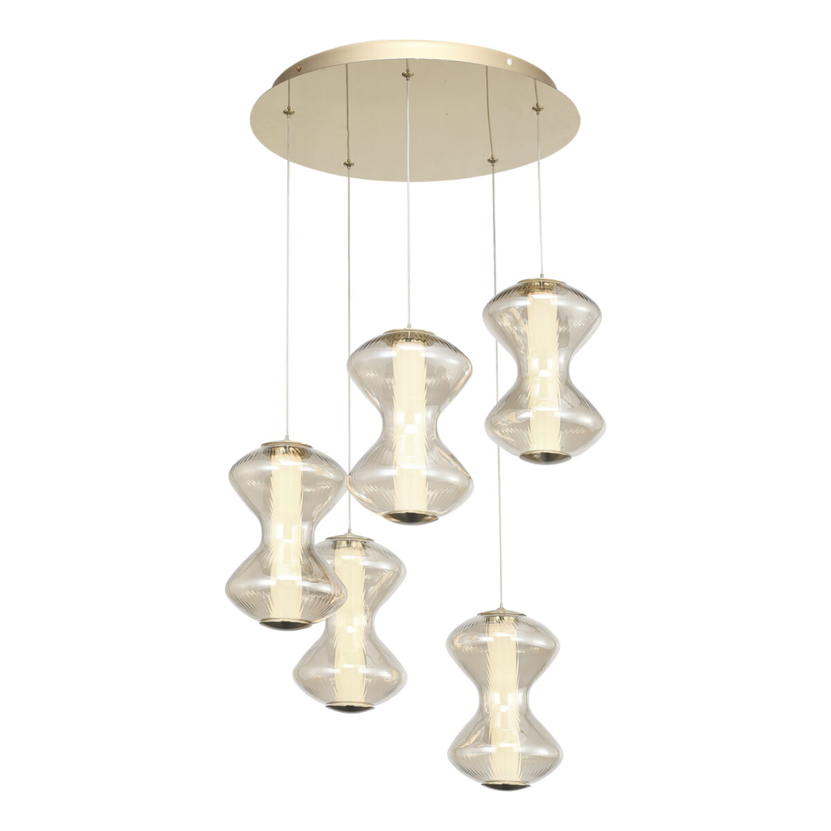 SL6136.233.01 Светильник подвесной ST-Luce золото/коньячный LED 1*28W 3000K СПАЙН — изображение 1