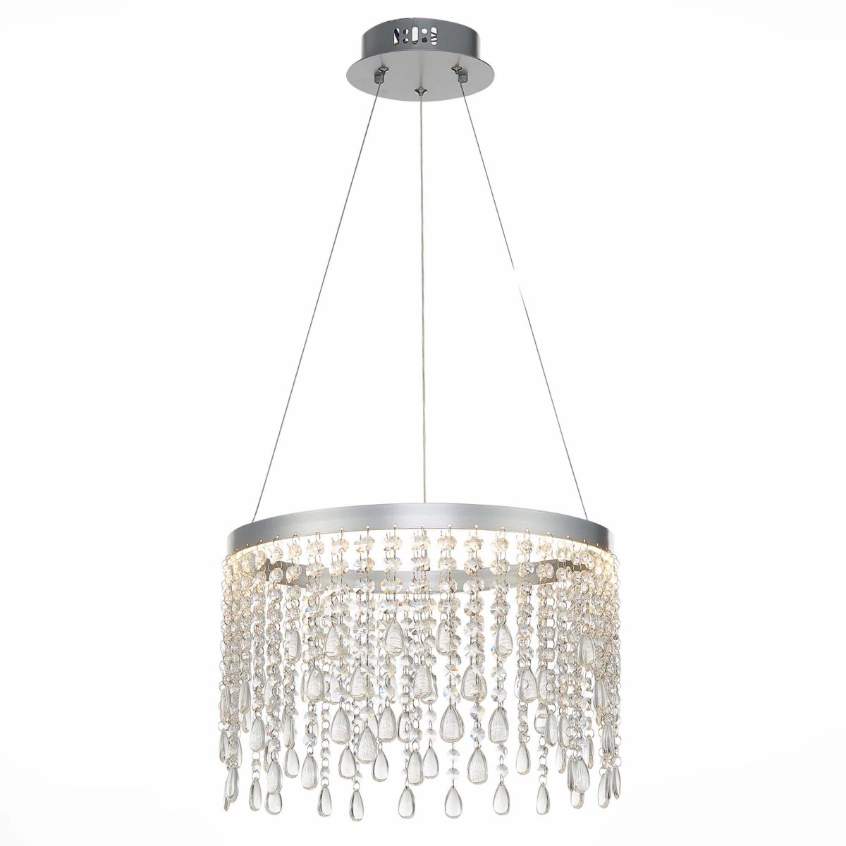 SL6201.103.24 Люстра подвесная ST-Luce Серебристый/Прозрачный LED 1*24W 3000K/4000K/6000K ВЕГА — изображение 1