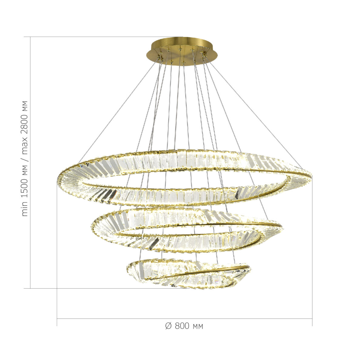 SL6204.301.03 Светильник подвесной ST-Luce Латунь/Прозрачный LED 1*97W 4000K РИТОРТО — изображение 4