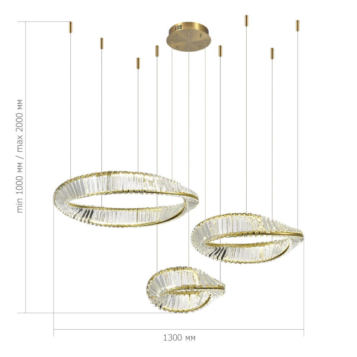 SL6204.311.03 Светильник подвесной ST-Luce Латунь/Прозрачный LED 1*97W 4000K РИТОРТО — изображение 3