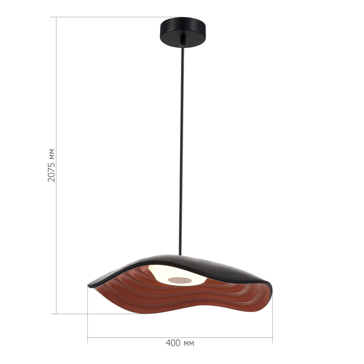 SL6208.401.12 Светильник подвесной ST-Luce Черный/Черный, Оранжевый LED 1*12W 3000K ОАЗИС — изображение 4