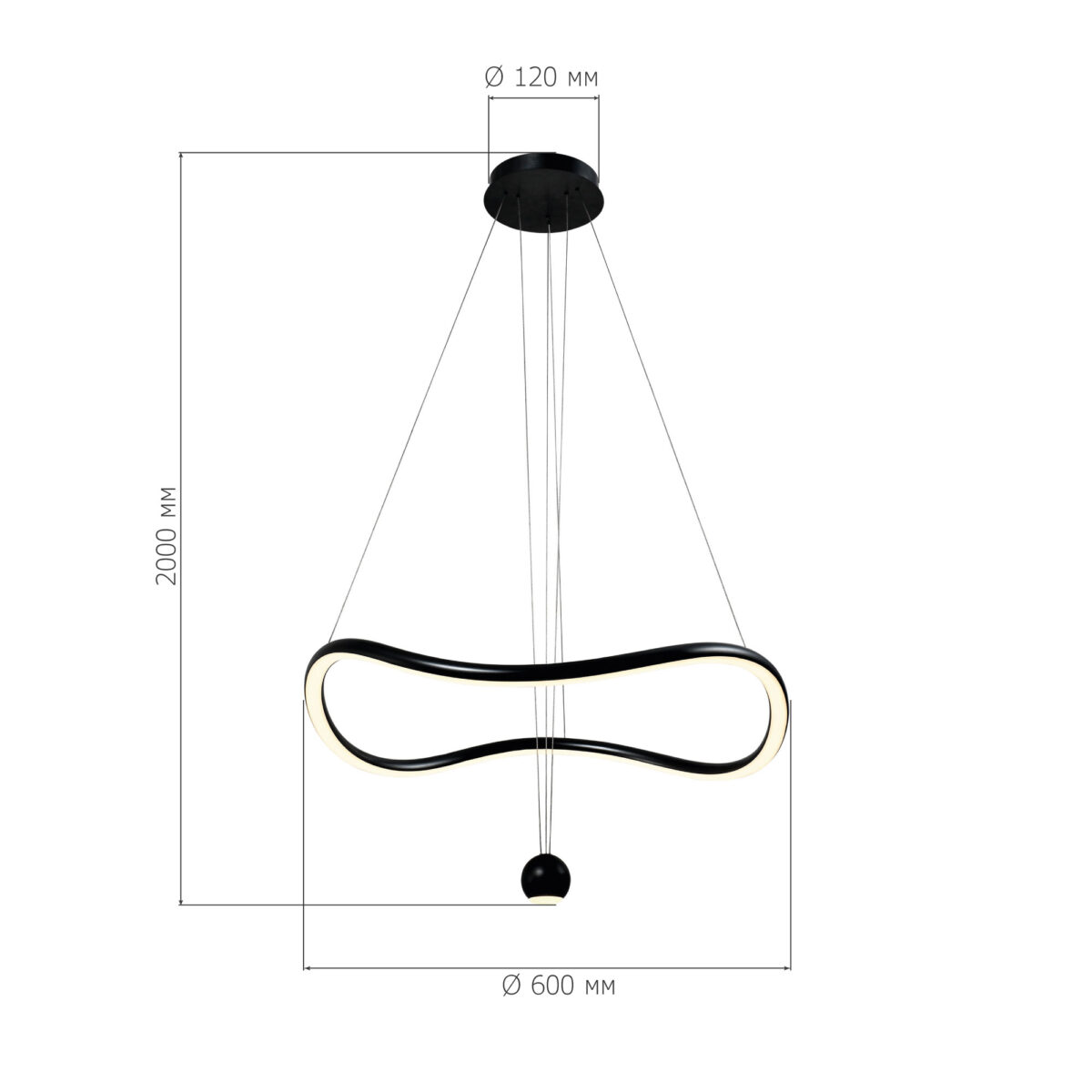 SL6209.403.35 Светильник подвесной ST-Luce Черный/Черный, Белый LED 1*35W 3000K ОРИОН — изображение 2