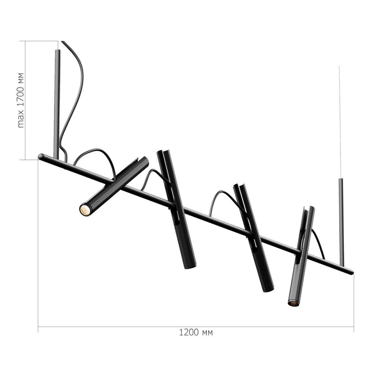 SL6210.403.04 Светильник подвесной ST-Luce Черный/Черный, Золотистый LED 4*3W 3000K ЛИЛИТ — изображение 9