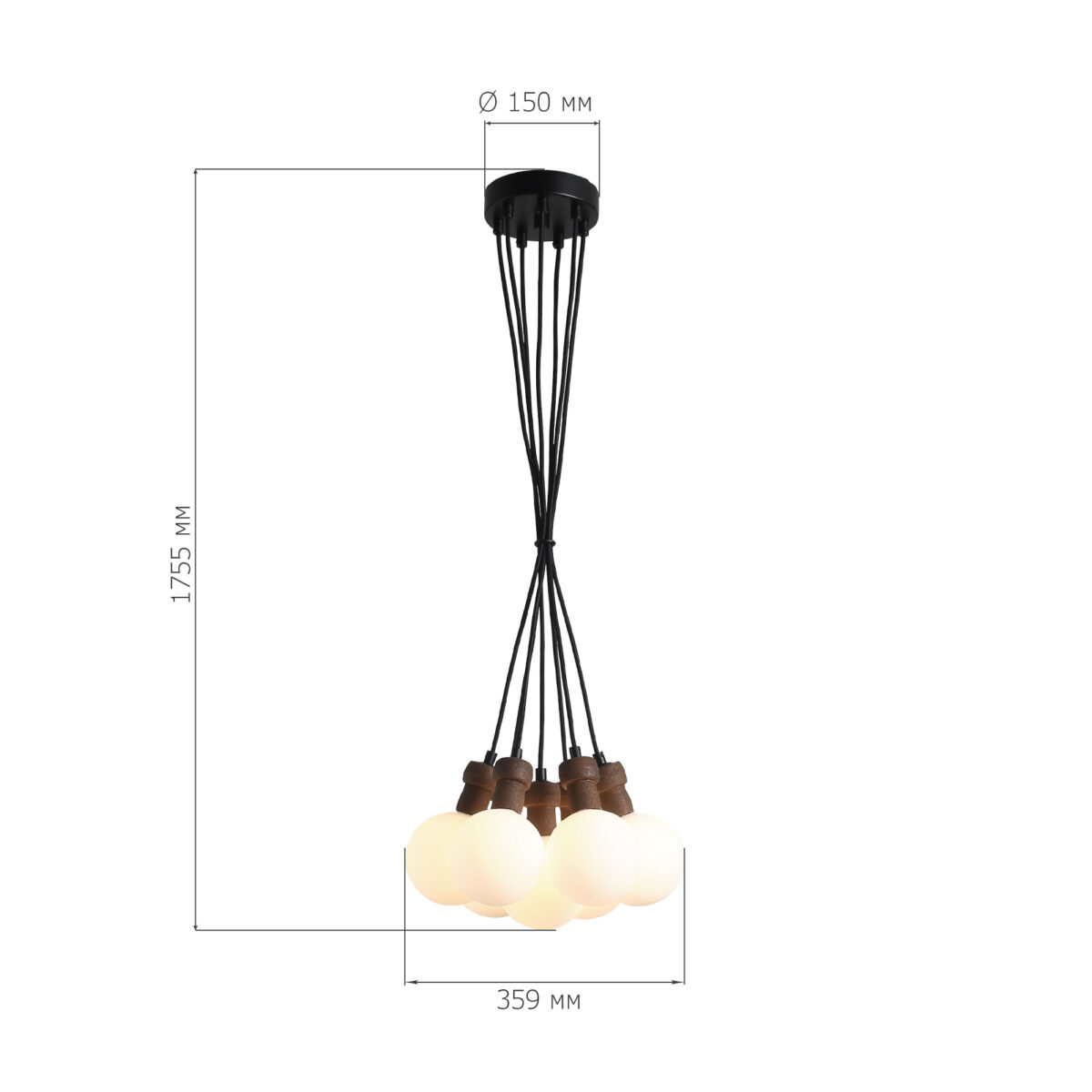 SL6226.403.07 Светильник подвесной ST-Luce Черный/Белый G9 7*5W 4000K КОРК — изображение 9