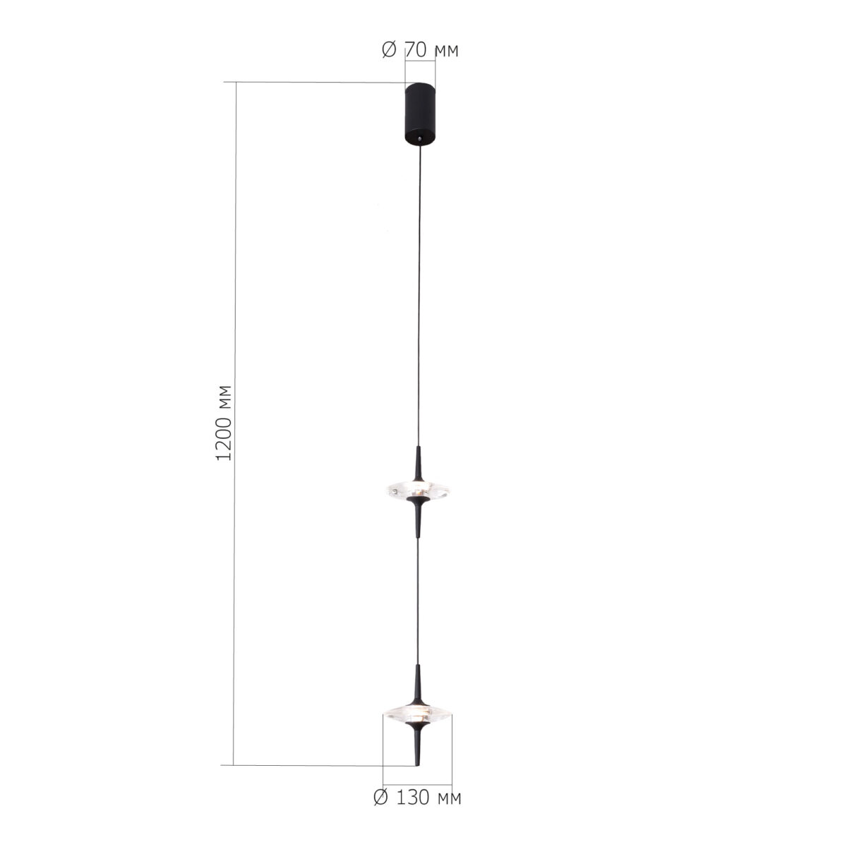 SL6231.403.02 Светильник подвесной ST-Luce Черный/Прозрачный LED 2*5W 4000K ЗЕНИТ — изображение 3