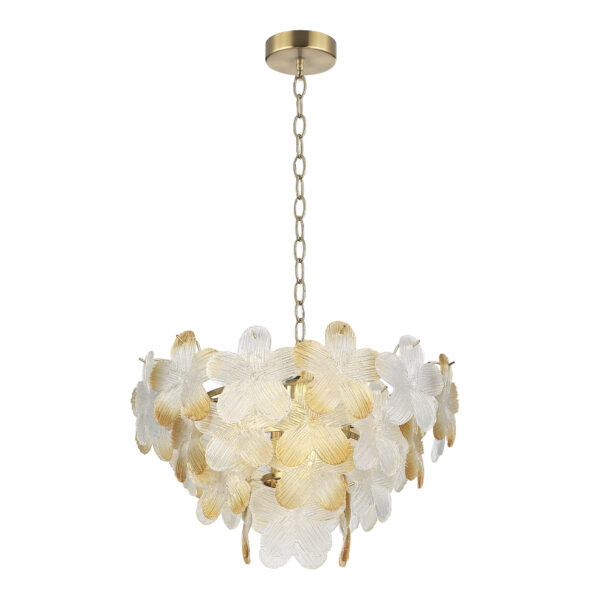 SL6240.203.06 Светильник подвесной ST-Luce золотистый/Прозрачный, янтарный E14 6*60W ТЕНДЕРО