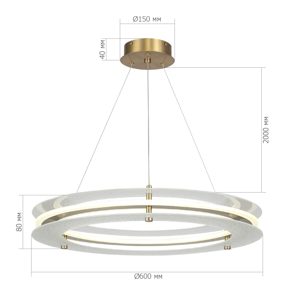 SL6245.203.01 Светильник подвесной ST-Luce золотистый/Прозрачный LED 1*40W 4000K ФЭГИ — изображение 5