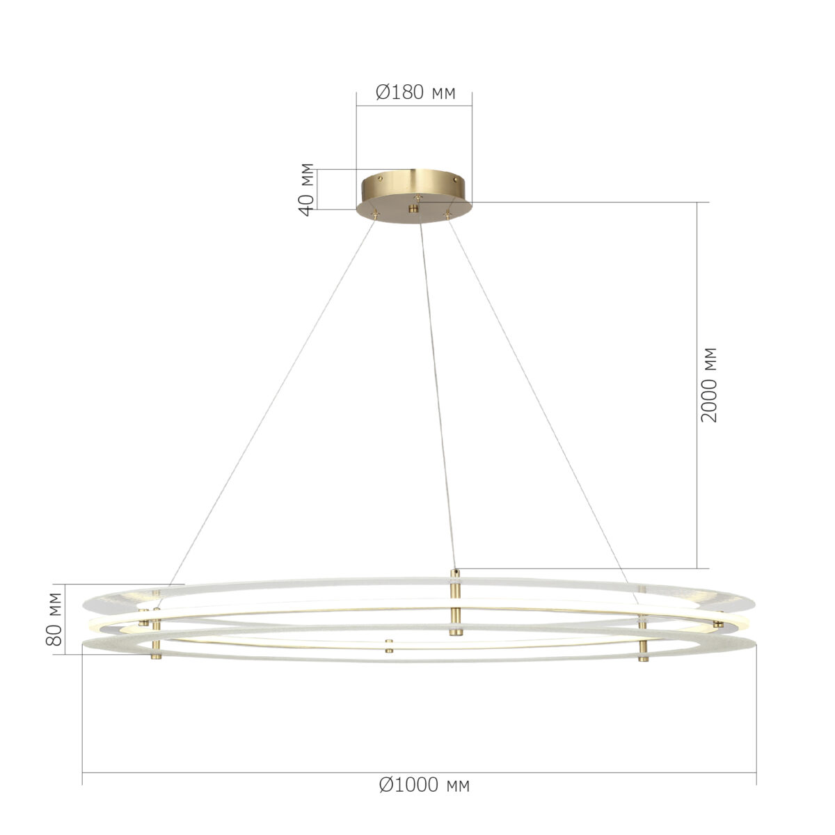 SL6245.213.01 Светильник подвесной ST-Luce золотистый/Прозрачный LED 1*70W 4000K ФЭГИ — изображение 6
