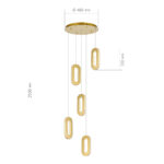 SL6506.203.05 Светильник подвесной ST-Luce Золотистый/Золотистый, Прозрачный LED 5*9W 3000K ЛУНГО — изображение 3