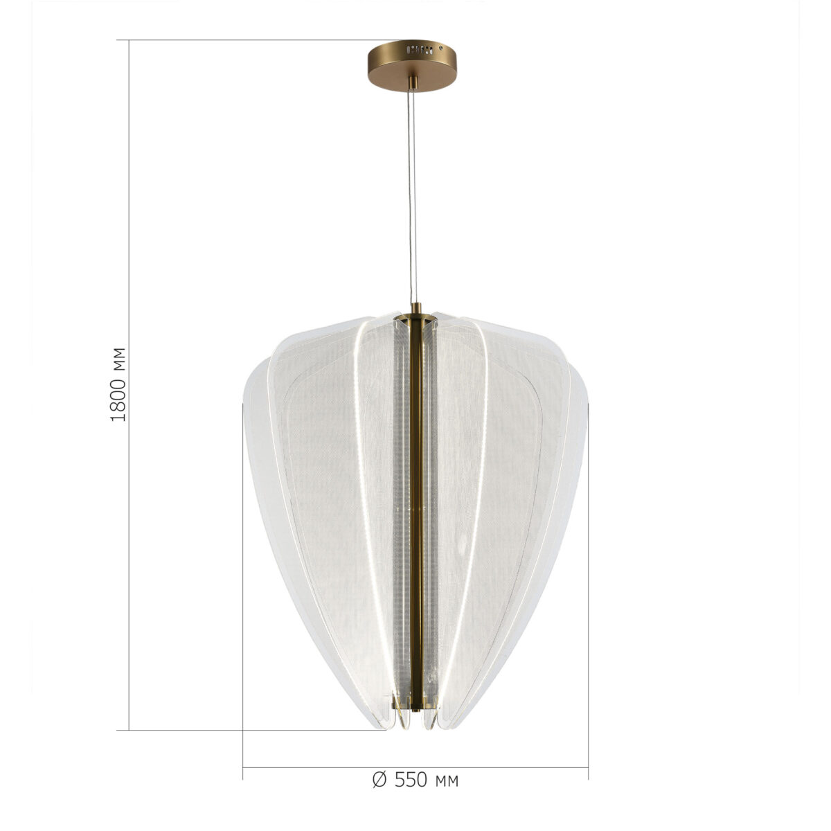 SL6509.213.01 Светильник подвесной ST-Luce Золотистый/Прозрачный LED 1*75W 4000K ФЕЗАЛЕ — изображение 5