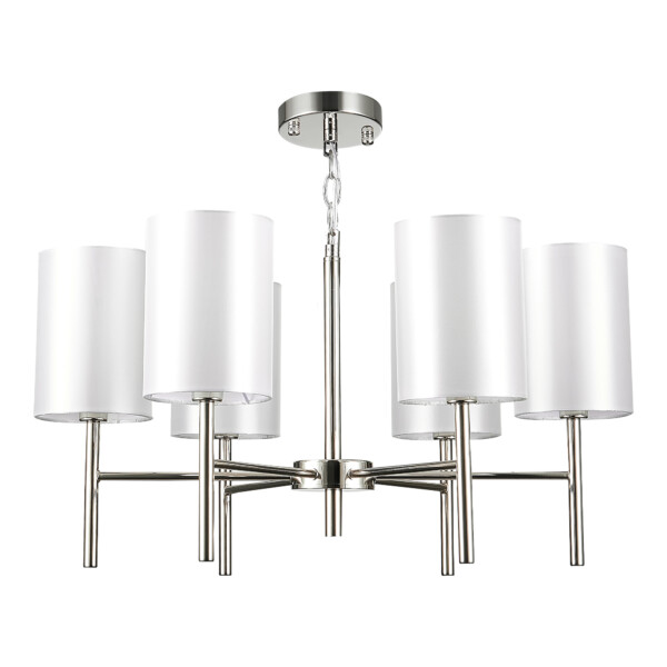 SLE107303-06 Люстра подвесная Никель/Белый E14 6*40W NOIA