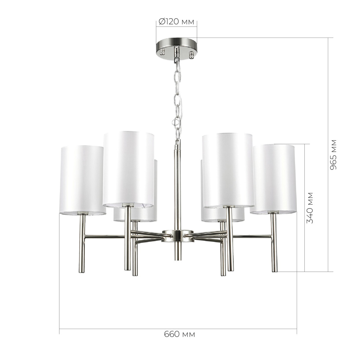 SLE107303-06 Люстра подвесная Никель/Белый E14 6*40W NOIA — изображение 5