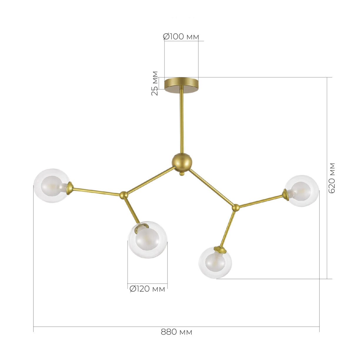 SLE1106-203-04 Светильник подвесной Золотистый/Прозрачный, Белый G9 LED 4*5W АРКУС — изображение 4