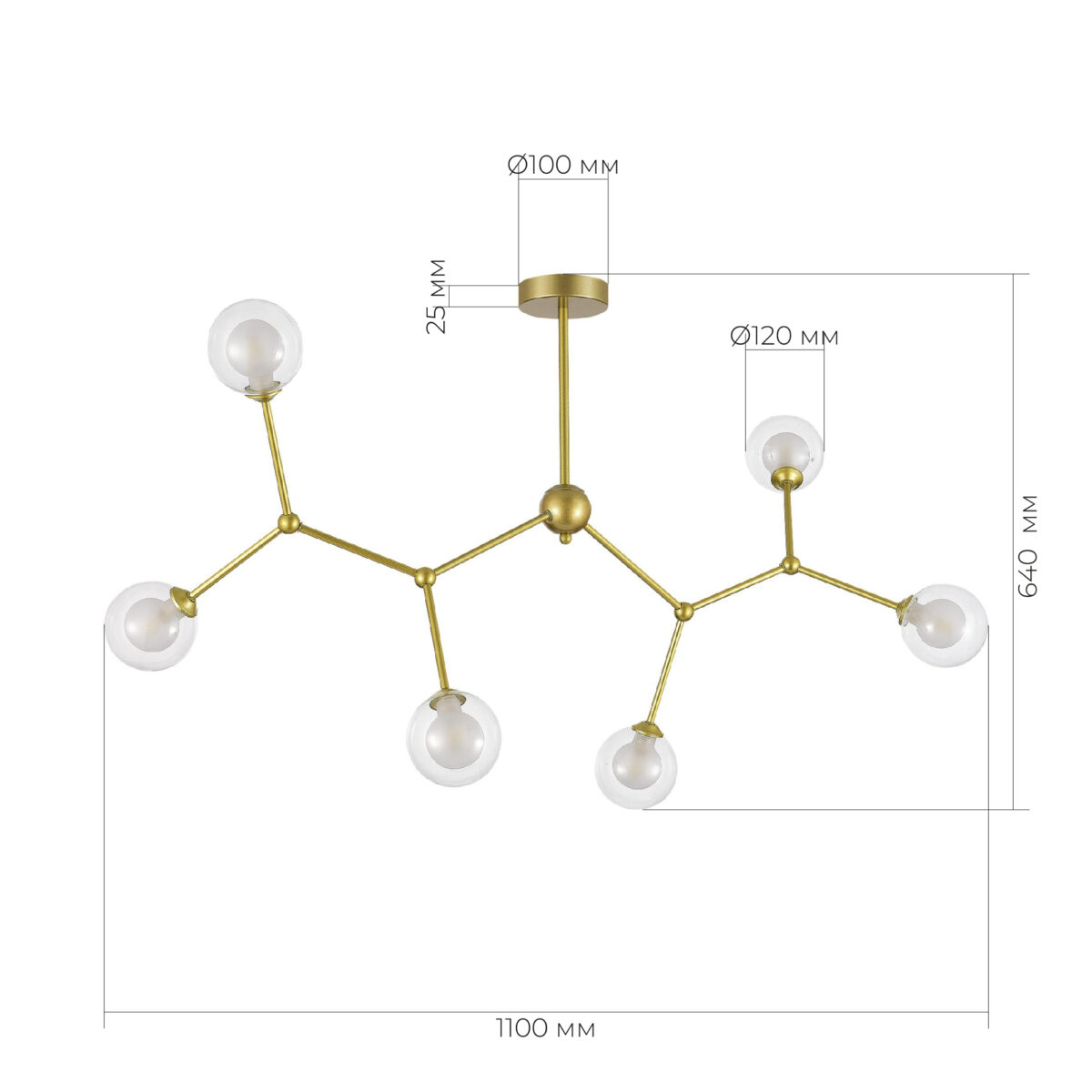 SLE1106-203-06 Светильник подвесной Золотистый/Прозрачный, Белый G9 LED 6*5W АРКУС — изображение 4