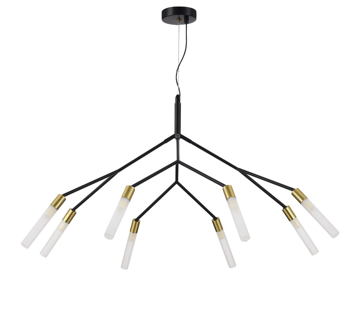 SLE1129-403-08 Светильник подвесной Черный, латунь/Белый G9 8*5W КАЙТО — изображение 1