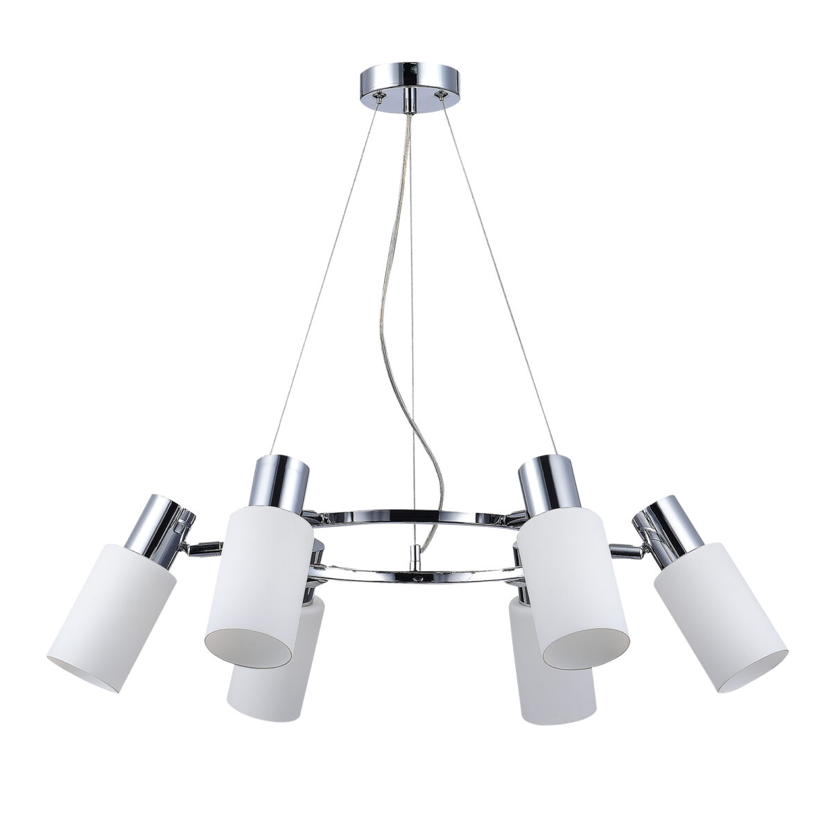 SLE1139-103-06 Светильник подвесной Хром/Белый E14 6*60W ДЖЕССИ — изображение 2