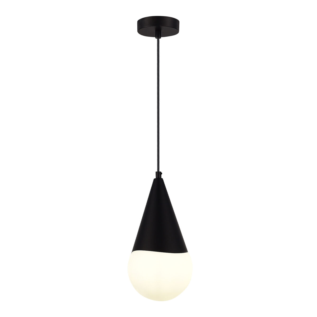 SLE1197-403-01_01W SLE1197-403-01 Светильник подвесной Черный/Белый E27 1*40W ФИОРИ — изображение 1