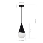 SLE1197-403-01 Светильник подвесной Черный/Белый E27 1*40W ФИОРИ — изображение 4