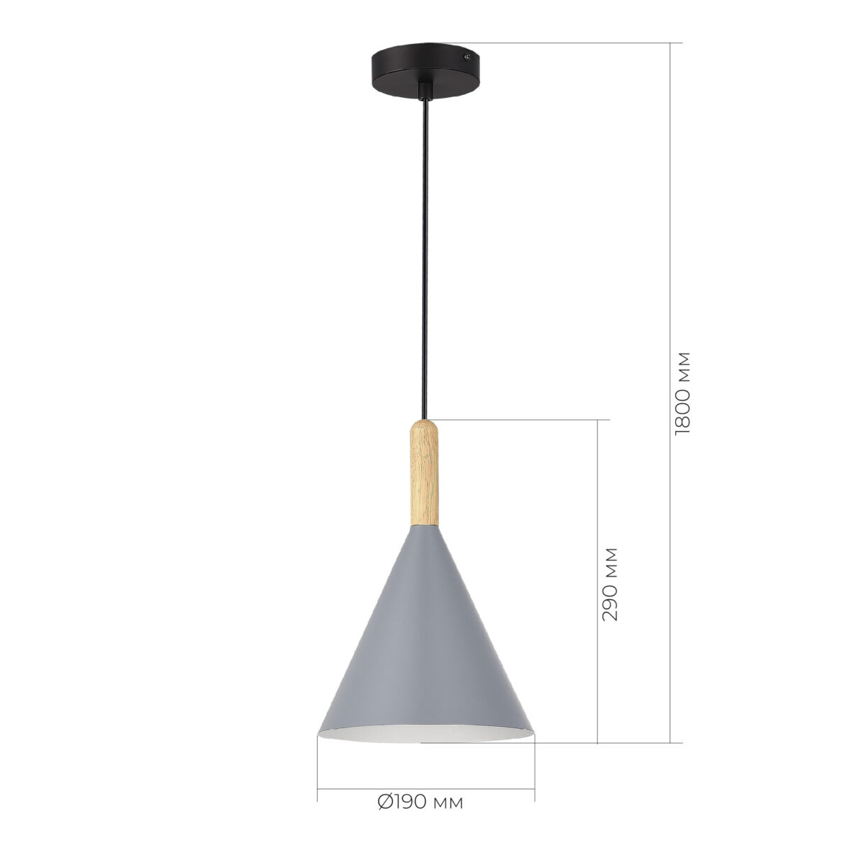 SLE1255-423-01 Светильник подвесной Черный/Серый E27 1*40W АРКЕТ — изображение 3