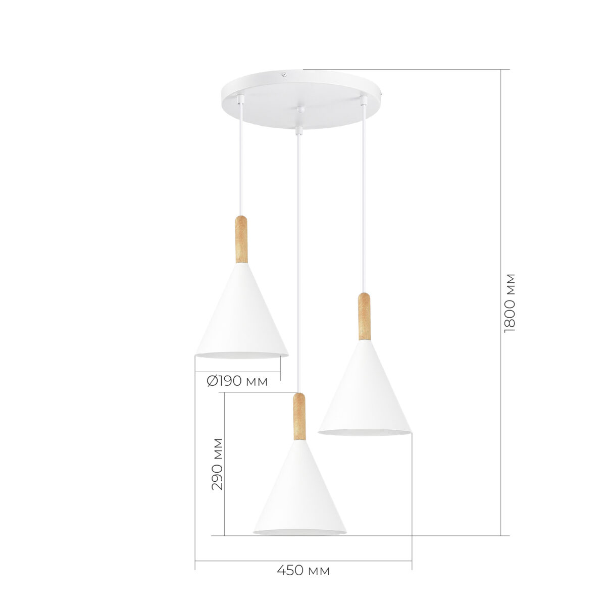 SLE1255-513-03 Светильник подвесной Белый/Белый E27 3*40W АРКЕТ — изображение 4