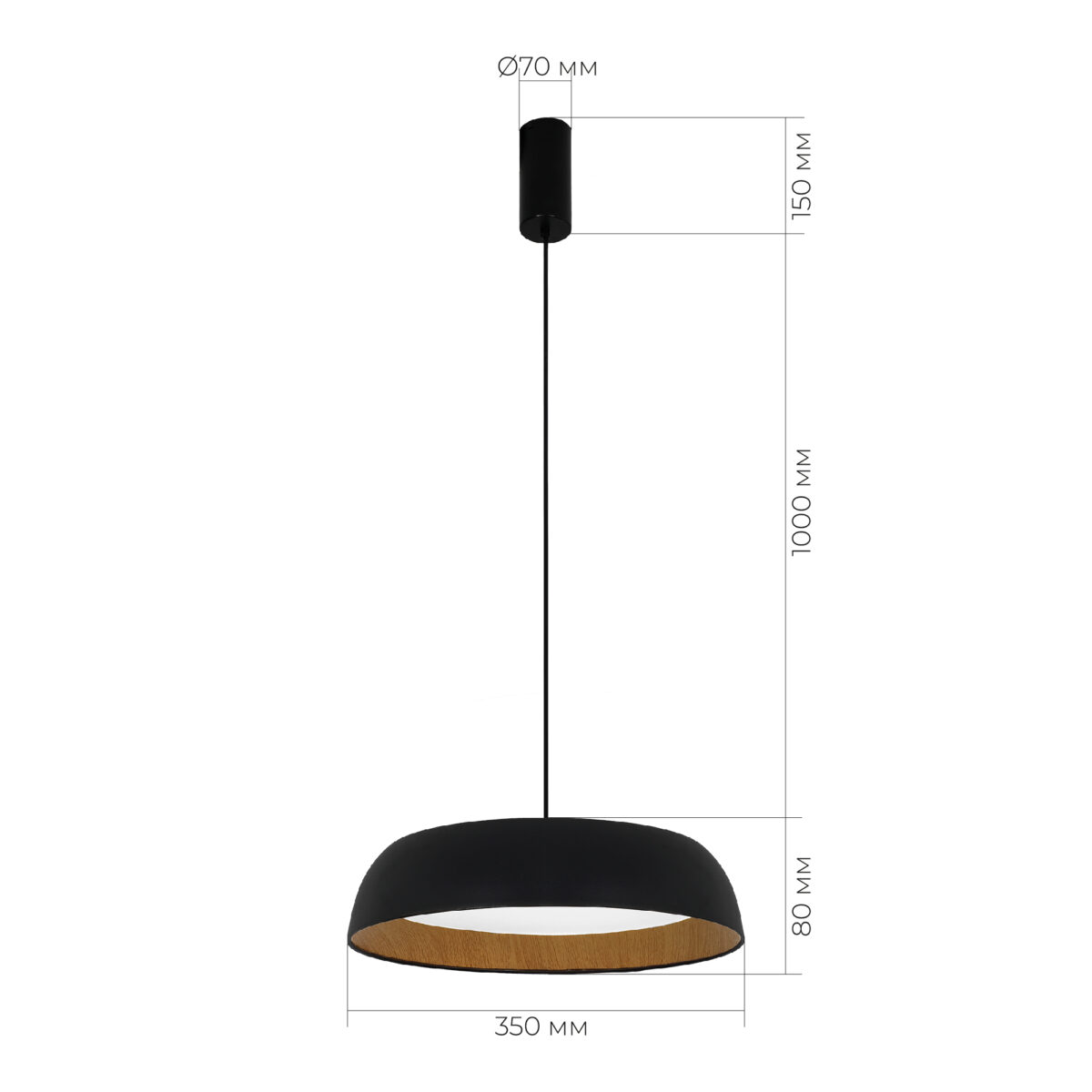 SLE1812-403-01 Светильник подвесной Черный, Древесный/белая LED 1*30W 4000K МЬЮЗЕ — изображение 2