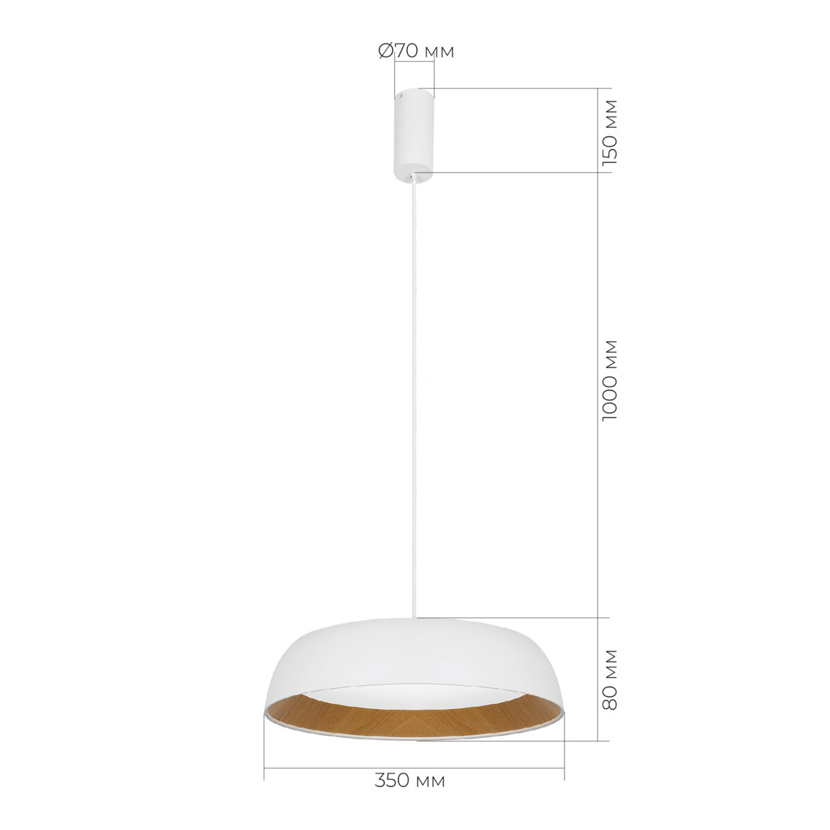 SLE1812-503-01 Светильник подвесной Белый, Древесный/белая LED 1*30W 4000K МЬЮЗЕ — изображение 2