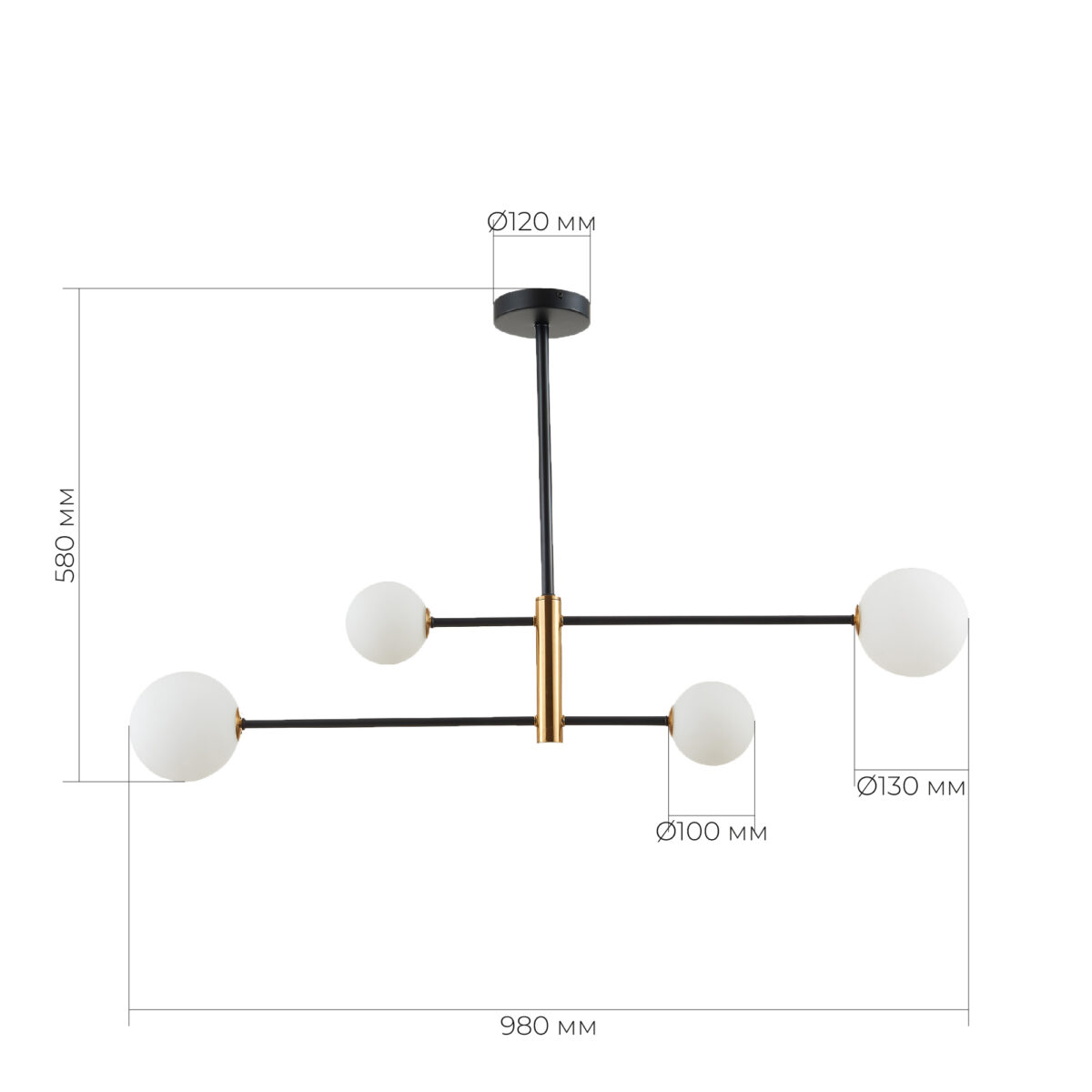 SLE220103-04 Светильник потолочный Черный, Бронза/Белый G9 4*5W АРКОЛА — изображение 4