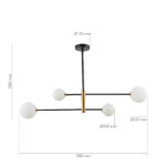 SLE220103-04 Светильник потолочный Черный, Бронза/Белый G9 4*5W АРКОЛА — изображение 4