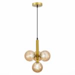 SLE220323-04 Светильник подвесной Золото/Янтарный G9 4*5W 4000K САЛЕРНО