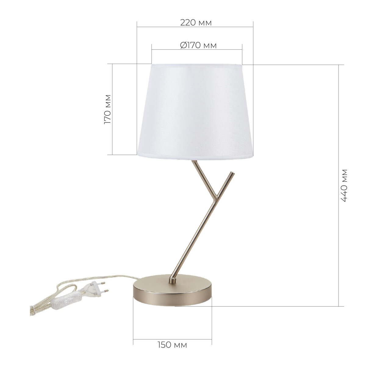 SLE300104-01 Прикроватная лампа Никель/Белый E14 1*40W DENICE — изображение 3