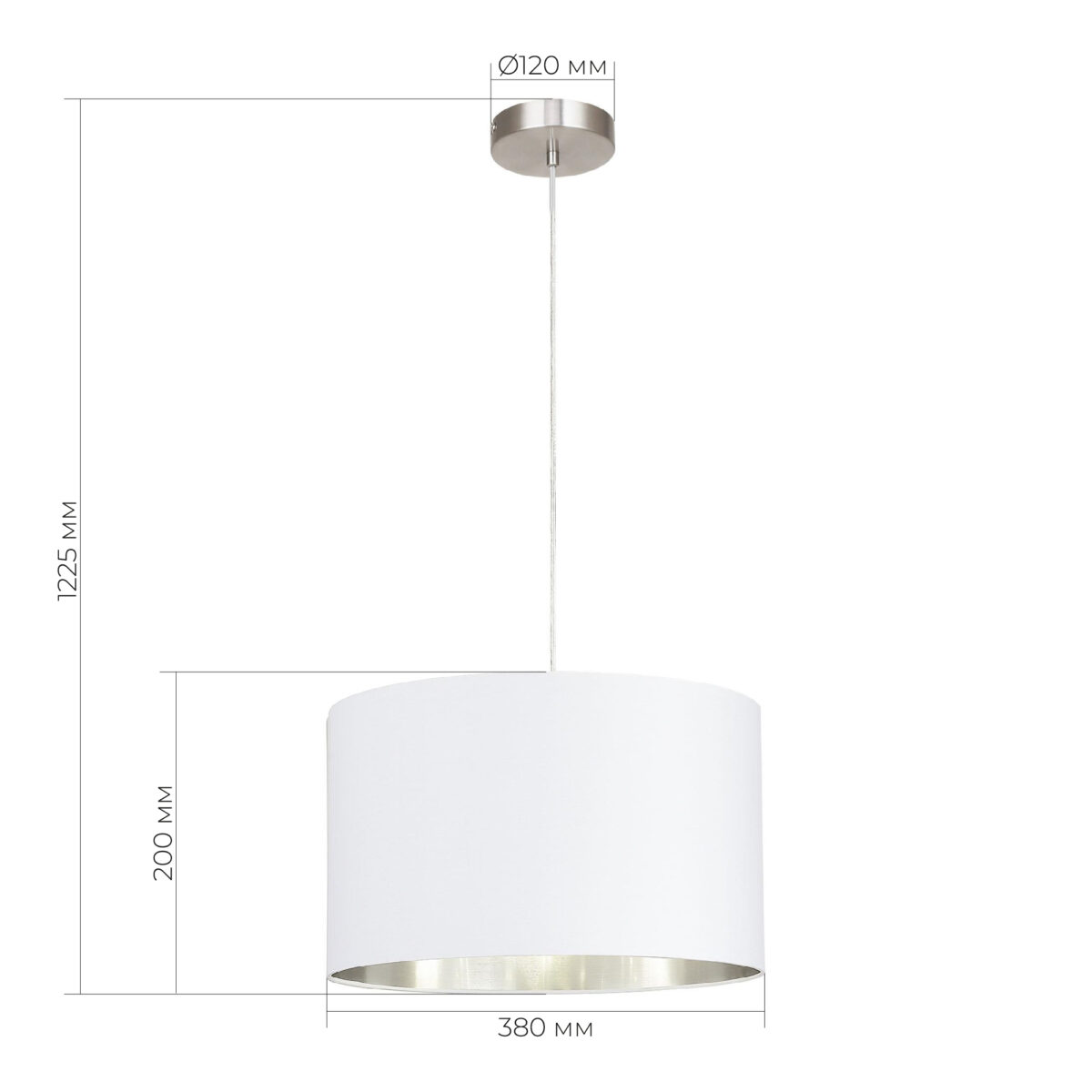 SLE300553-01 Подвес Никель/Белый, Серебристый E27 1*40W БЕРА — изображение 2