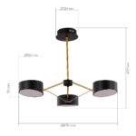 SLE6005-402-03 Светильник потолочный Черный, Золотистый/Черный LED 3*10W ВАЛЛЕ — изображение 4