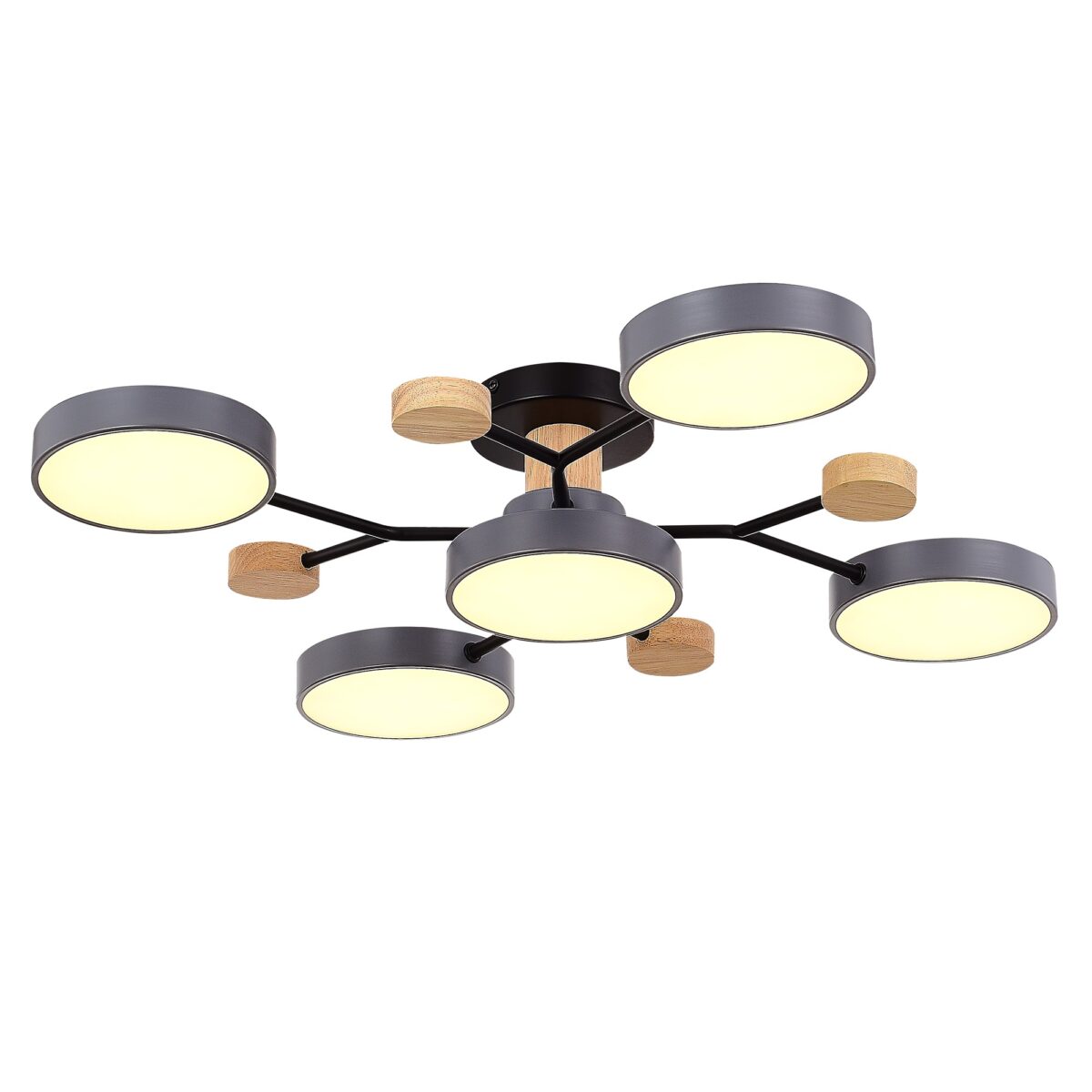 SLE6006-702-05 Светильник потолочный Серый/Серый LED 5*12W 3000K/4500K/6000K ФАЭМА — изображение 3