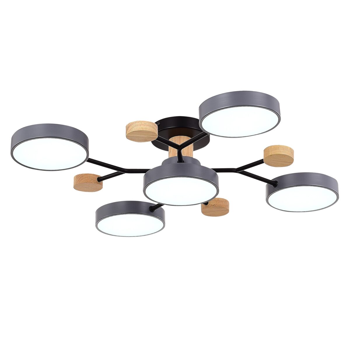 SLE6006-702-05 Светильник потолочный Серый/Серый LED 5*12W 3000K/4500K/6000K ФАЭМА — изображение 4