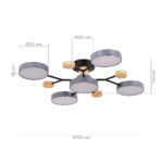 SLE6006-702-05 Светильник потолочный Серый/Серый LED 5*12W 3000K/4500K/6000K ФАЭМА — изображение 6