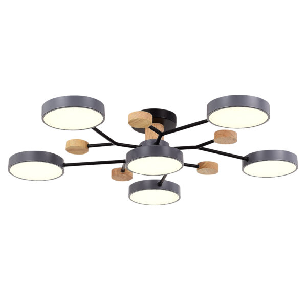 SLE6006-702-06 Светильник потолочный Серый/Серый LED 6*12W 3000K/4500K/6000K ФАЭМА