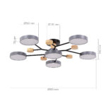 SLE6006-702-06 Светильник потолочный Серый/Серый LED 6*12W 3000K/4500K/6000K ФАЭМА — изображение 6