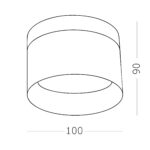 ST102.402.12 Светильник потолочный Черный LED 1*12W 3000K 936Lm Ra>80 120° IP20 D100xH90 170-240V Накладные светильники — изображение 4