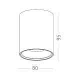 ST167.452.01 Светильник потолочный Черный GU10 1*50W IP20 D80xH95 220V Без ламп Накладные светильники — изображение 2
