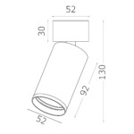 ST171.502.01 Светильник потолочный Белый GU10 1*50W IP20 D52xH130 220V Без ламп Накладные светильники — изображение 2