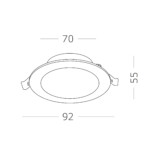 ST212.508.10 Св-к встр. Белый LED 1*10W 3000K/4000K/6000K 850Lm Ra80 110° IP20 D120xH30 220-240V Встраиваемые светильники — изображение 5