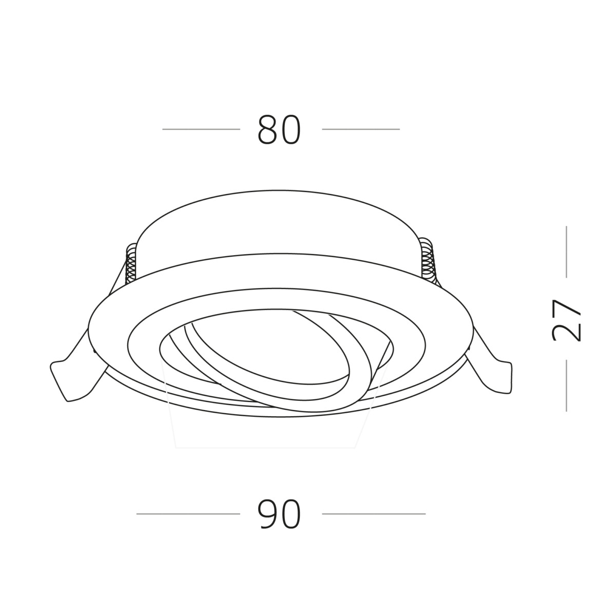 ST251.418.01 Св-к встр. Черный GU10 1*50W  IP20 L90xW90xH27 220V Без ламп Встраиваемые светильники — изображение 4