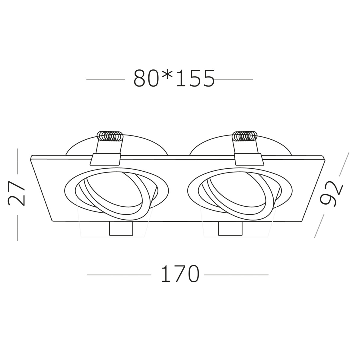 в наличии ST251.508.02 Св-к встр. Белый GU10 2*50W IP20 L170xW92xH27 220V Без ламп Встраиваемые светильники - купить в интернет-магазине Светильники Торг