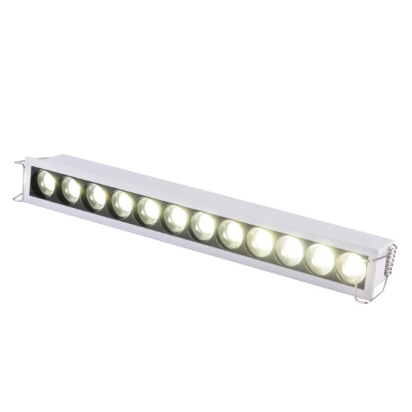 ST762.532.12 Св-к встр. белый LED 1*12W 3000K 1 200Lm Ra 24° IP20 L240xW30xH36 170-240VV Встраиваемые светильники