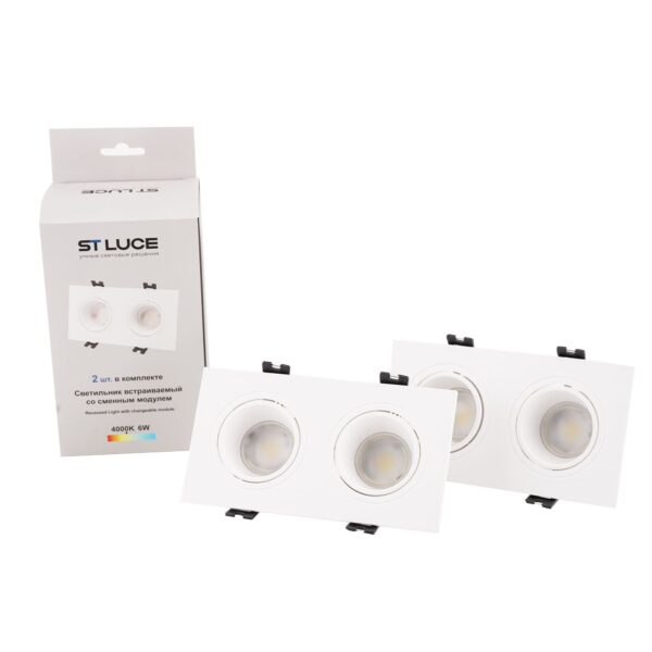 ST906.508.02_2 Светильник встраиваемый со сменным модулем ST-Luce белый/прозрачный LED 1*11.2W 4000K Встраиваемые светильники