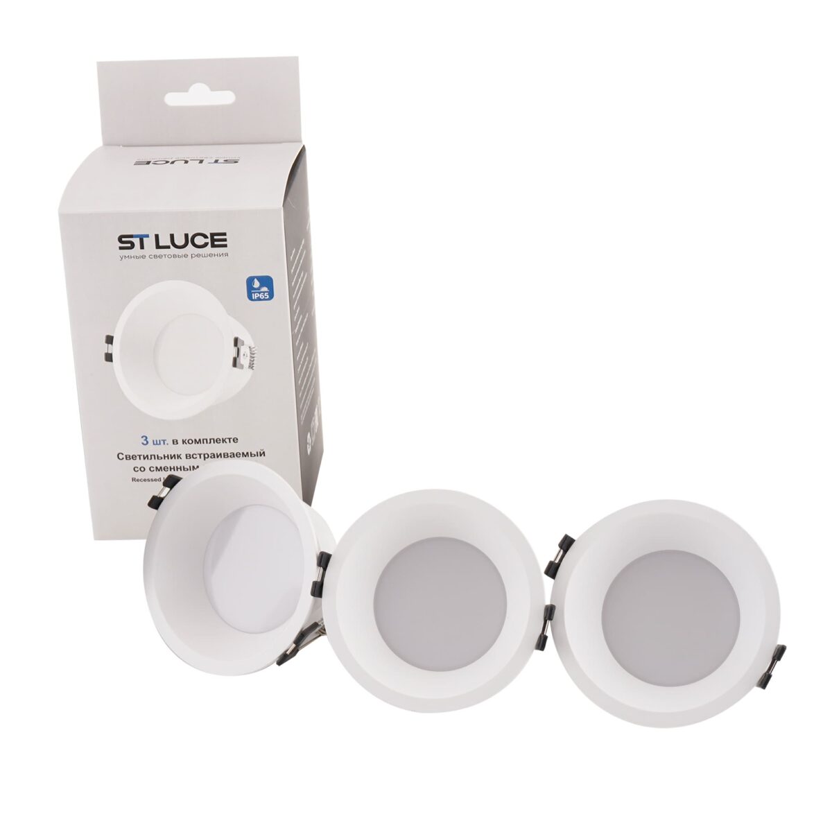 ST907.518.01_3 Светильник встраиваемый со сменным модулем ST-Luce белый/прозрачный LED 1*5.6W 4000K Встраиваемые светильники — изображение 1