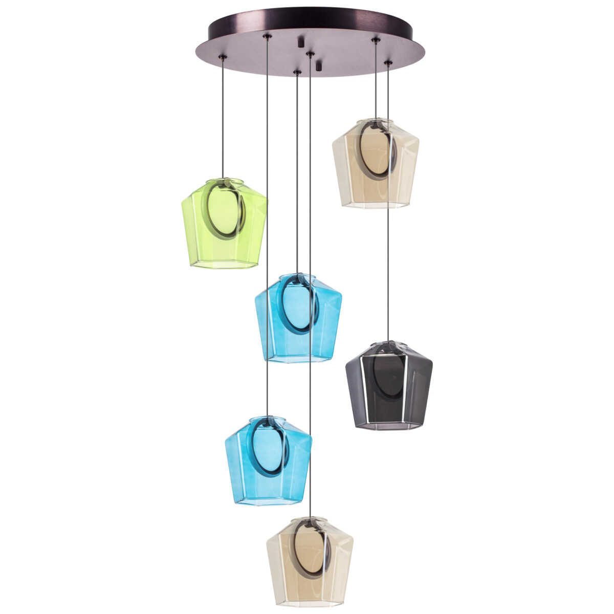 в наличии 796169 Люстра CARAMELLO LED 6х6W 700LM КОФЕЙНЫЙ/МУЛЬТИКОЛОР 3000K - купить в интернет-магазине Светильники Торг