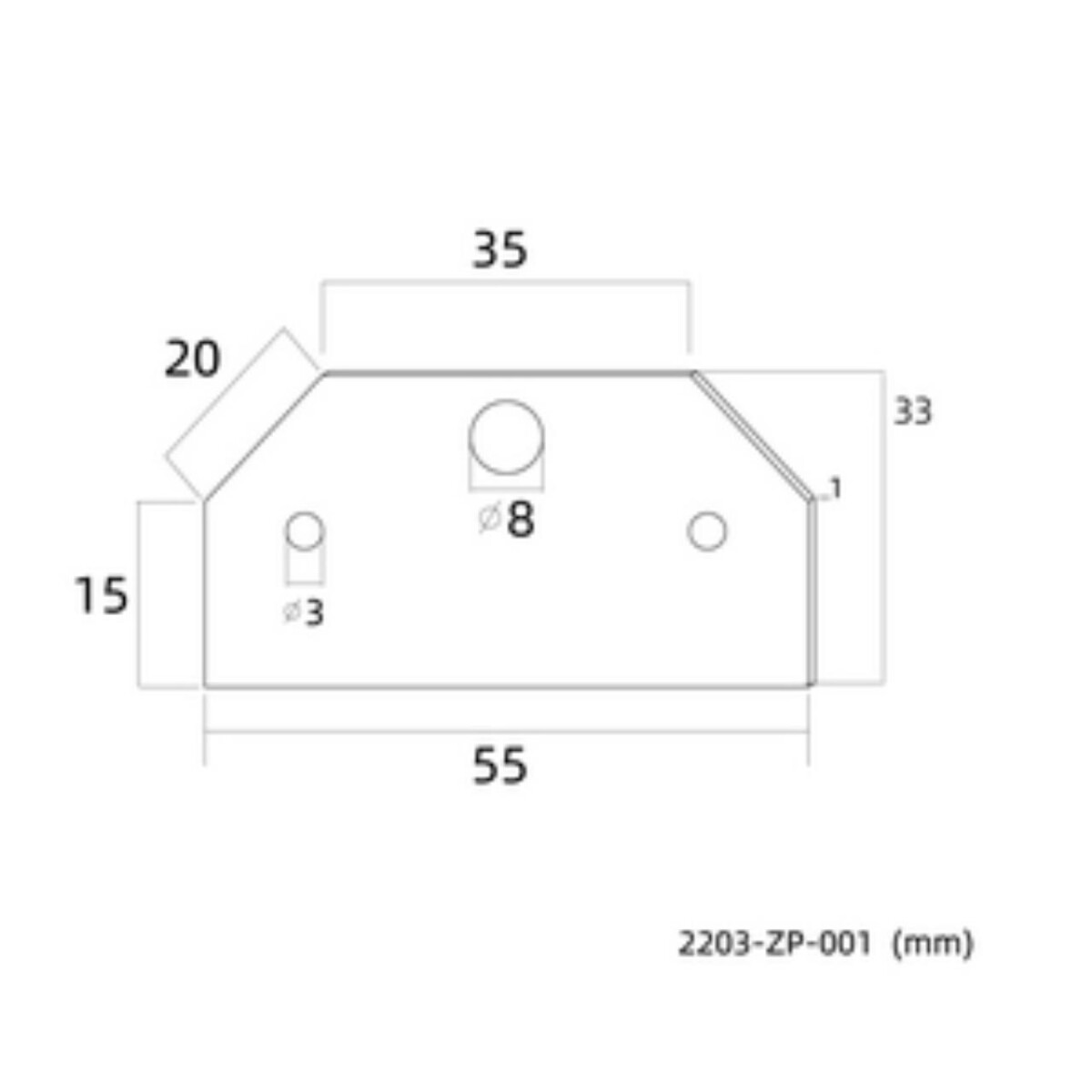 2203-ZP-001, заглушка, 2*L55xW33 — изображение 1