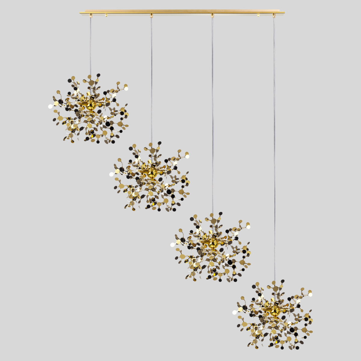 в наличии L4PL721132 Подвес четверной линейный EXTRA 4x3x5W(led) G9 (721132 - 4 + 572142 -1) ЗОЛОТО - купить в интернет-магазине Светильники Торг